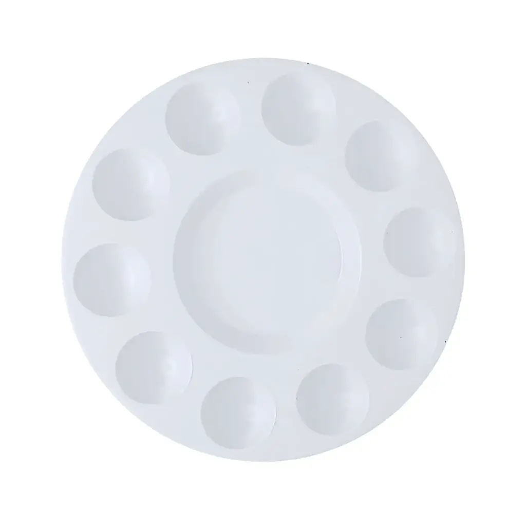 [028501] PALETA MEZCLADORA REDONDA BLANCA 10 HUECOS