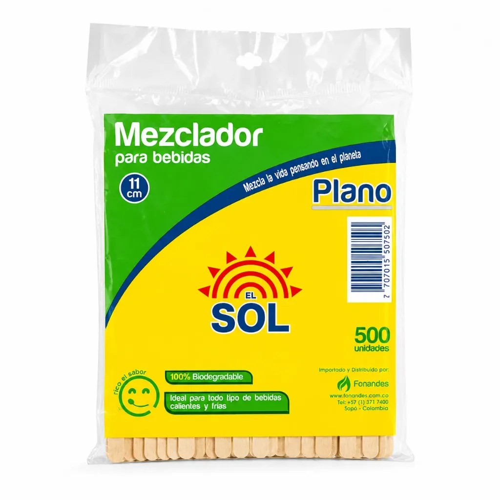 MEZCLADOR MADERA PLANO X 500 UND EL SOL 