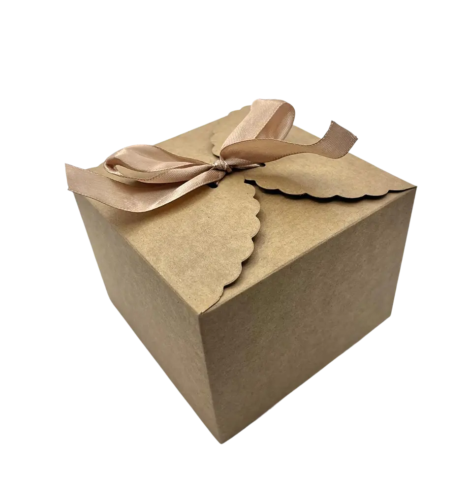 [028937] CAJA REGALO DE KRAFT 9X9X12 CM