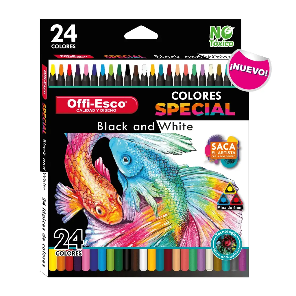 COLOR BLACK AND WHITE OE-132 TRIANG X 24 4MM OFFIESCO