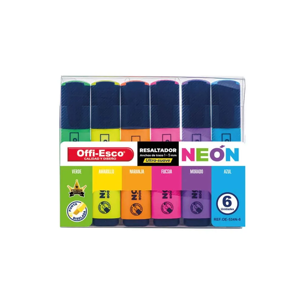 RESALTADOR EST X 6 UND OE-534N NEON OFFIESCO