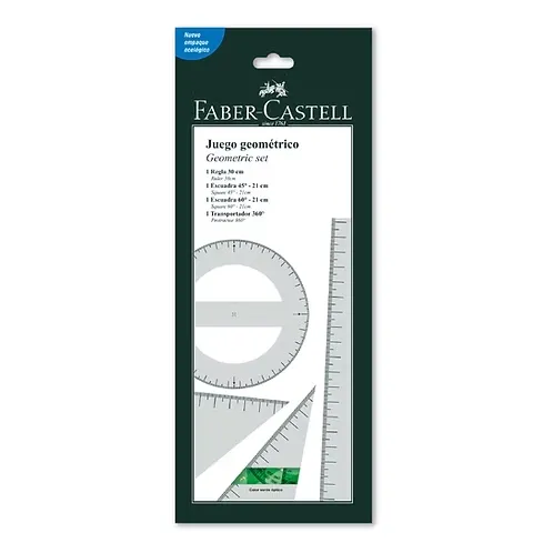 [000967] JUEGO GEOMETRICO 30CM VERDE FABER CASTELL
