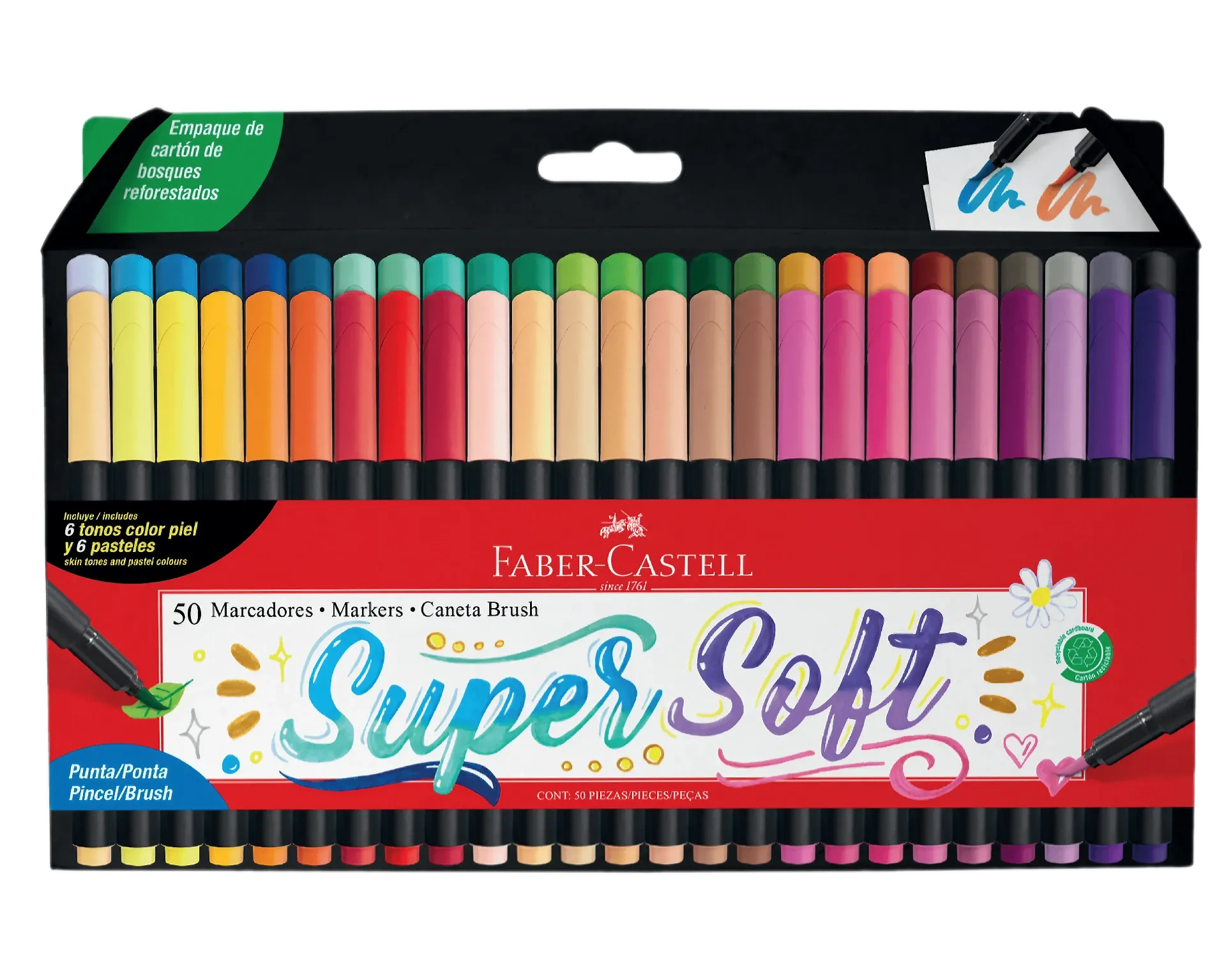 [029187] PLUMONES SUPERSOFT X 50 FABER CASTELL 