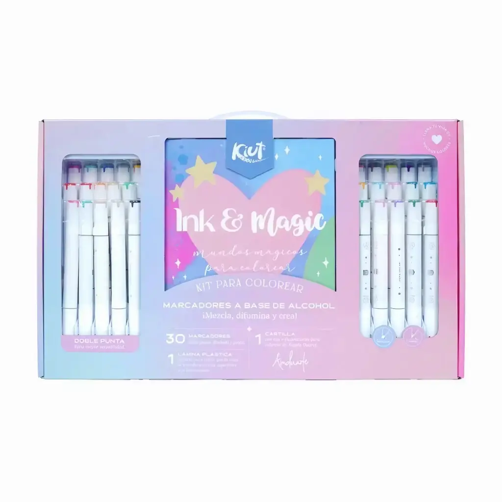 KIT MARCADORES PARA COLOREAR INK & MAGIC KIUT