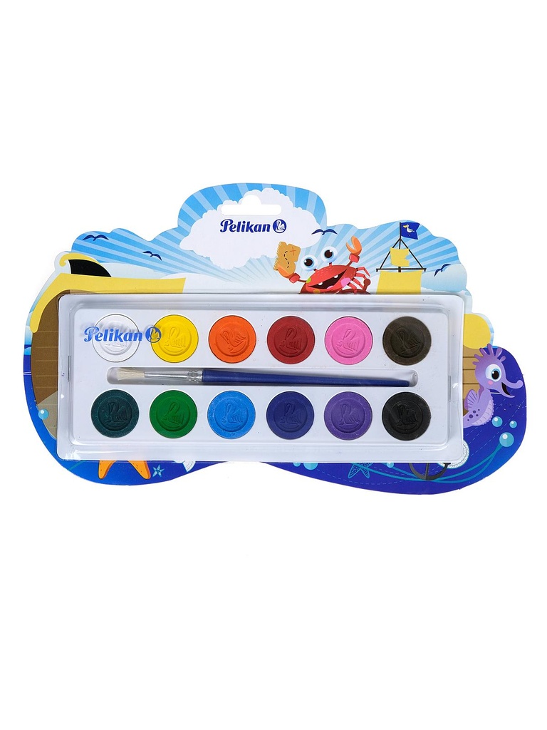 [003196] ACUARELA BUS ESCOLAR X 12 COLORES SURTIDOS PELIKAN 
