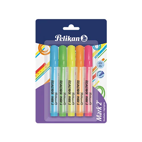 [011801] RESALTADOR MARK 2 TARJ X 5 SURTIDO PELIKAN