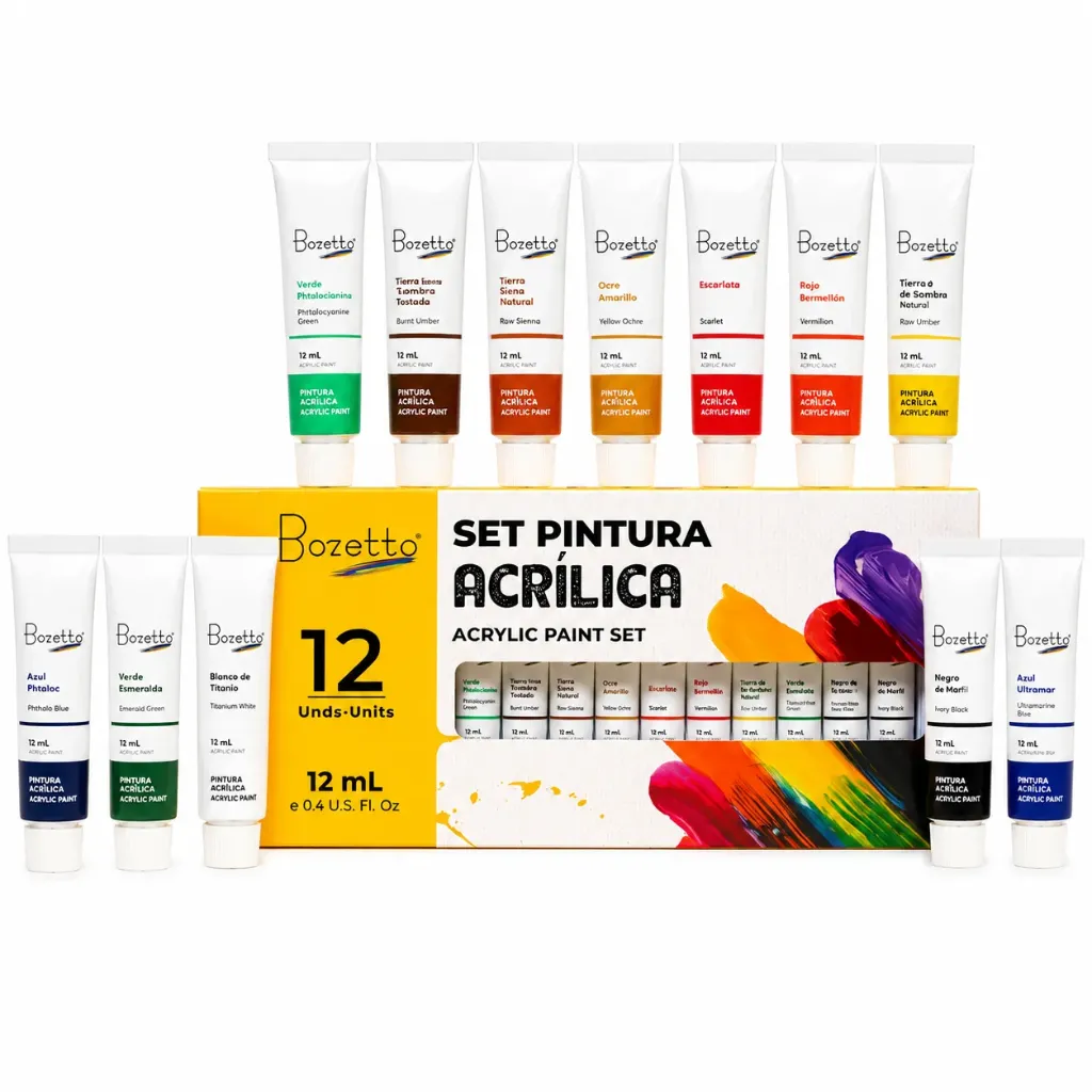 ACRILICA ESTUCHE 12ML X12 UND BOZETTO