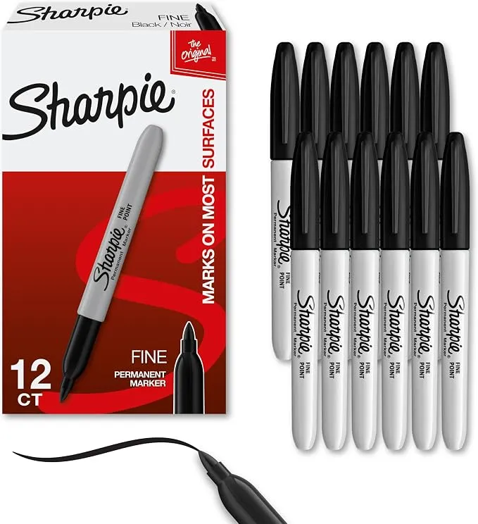 MARCADOR SHARPIE PUNTA FINA NEGRO CAJA X 12