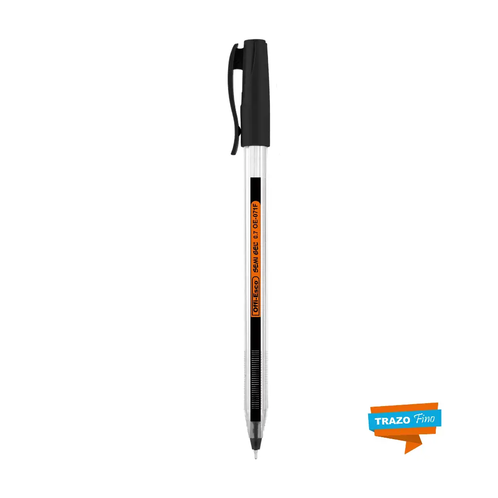 [021615] BOLIGRAFO NEGRO SEMIGEL 0.7 OFFIESCO - OE-071F