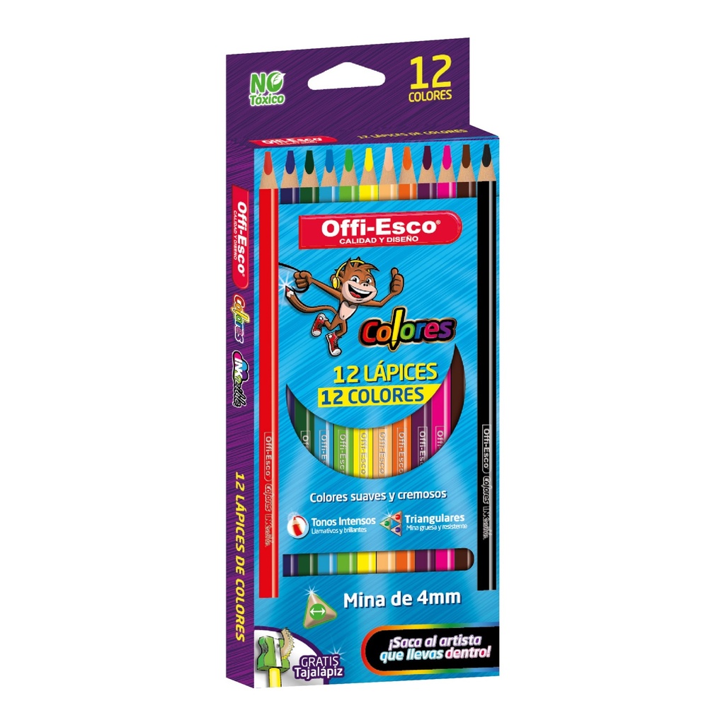 [021306] COLORES TRIANGULARES 4MM X 12 OE-140 OFFIESCO