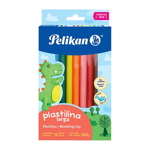 [019676] PLASTILINA LARGA COLORES SURTIDOS CJS X 12 UND 