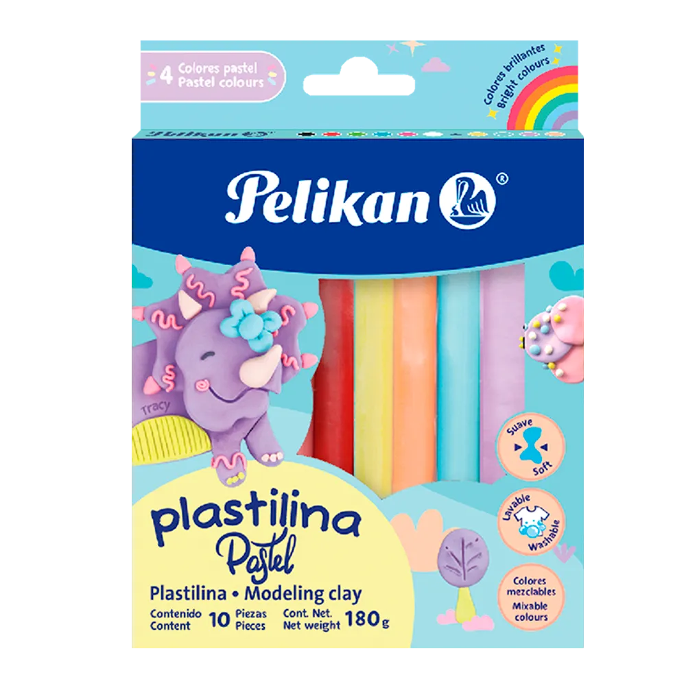 [019677] PLASTILINA PASTEL CORTA CJ X 10 