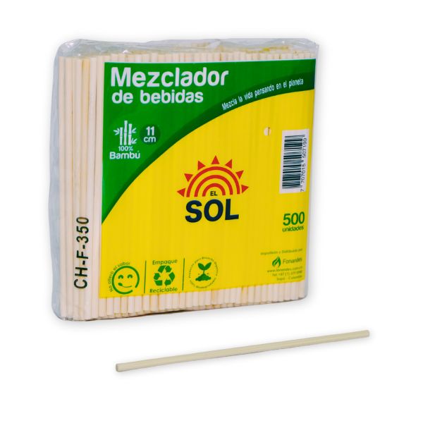 [026124] MEZCLADOR MADERA REDONDO X 500 UND -EL SOL