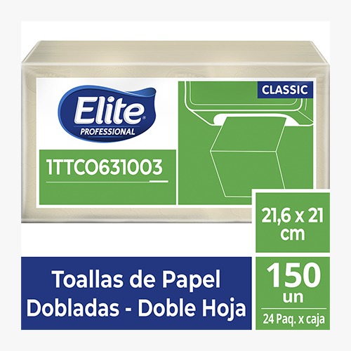 TOALLA DE MANOS DOBLE EN Z PQTE X 150 ELITE