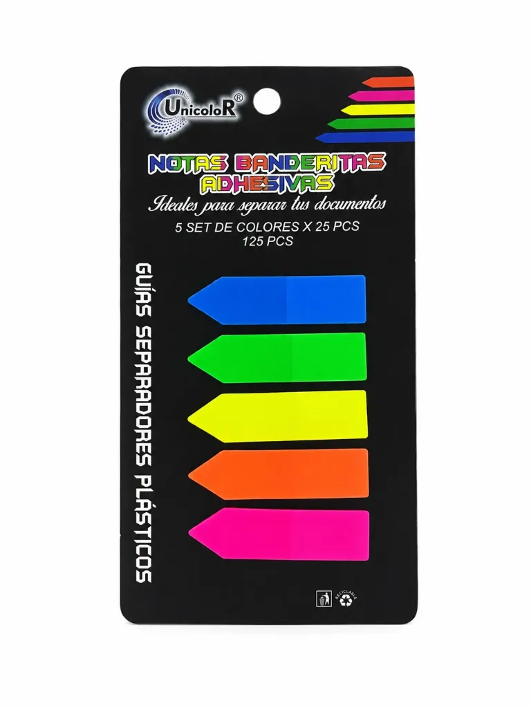 NOTAS BANDERITAS ADHESIVAS UNICOLOR 
