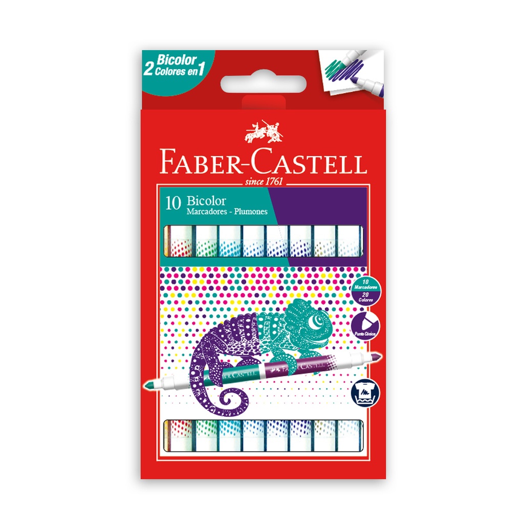 [024745] PLUMONES BICOLOR X 10 FABER CASTELL