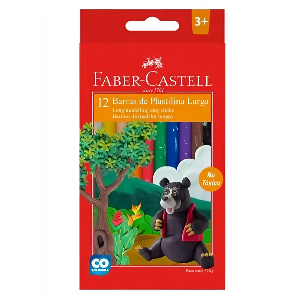 [022184] PLASTILINA LARGA X12 FABER CASTELL