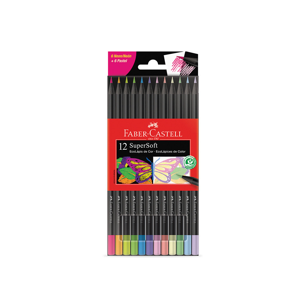 COLOR SUPERSOFT 6 NEON + 6 PASTEL FABER 