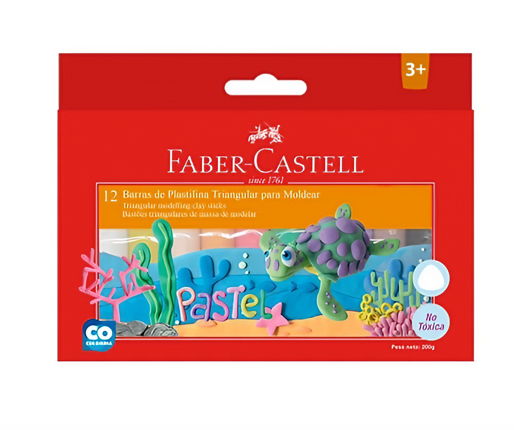 PLASTILINA TRIANGULAR  PASTEL X12