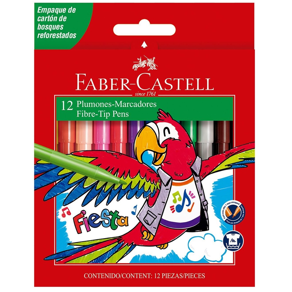 [001013] PLUMONES FIESTA X 12 FABER CASTELL