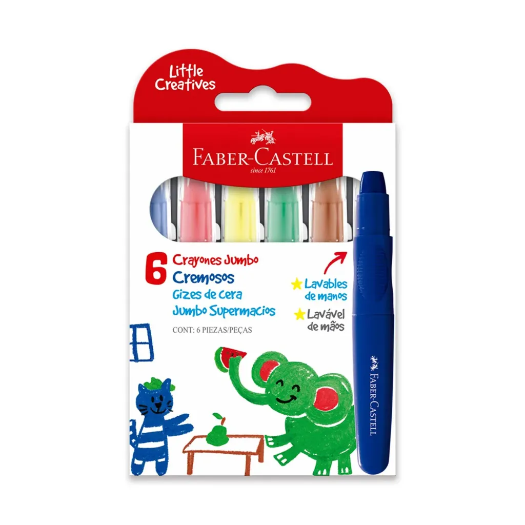 [022637] CRAYON CREMOSO JUMBO  X6 FABER CASTELL