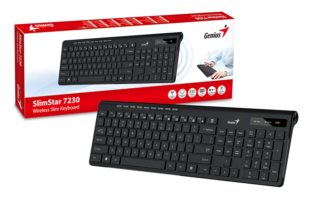 TECLADO INALAMBRICO SLIMSTAR 7230 GENIUS (Blanco)