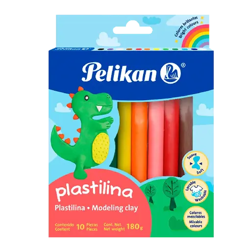 [010069] PLASTILINA CJ X 10 COLORES SURTIDOS PELIKAN