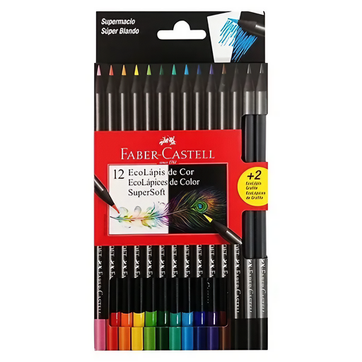 [017980] COLOR SUPERSOFT X 12+2 LAPIZ GRAFITO FABER CASTELL 